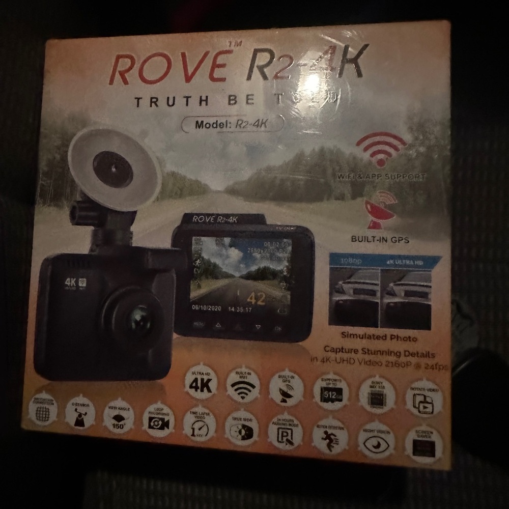 ROVE R2-4K Gray and Black Dash Cam with GPS